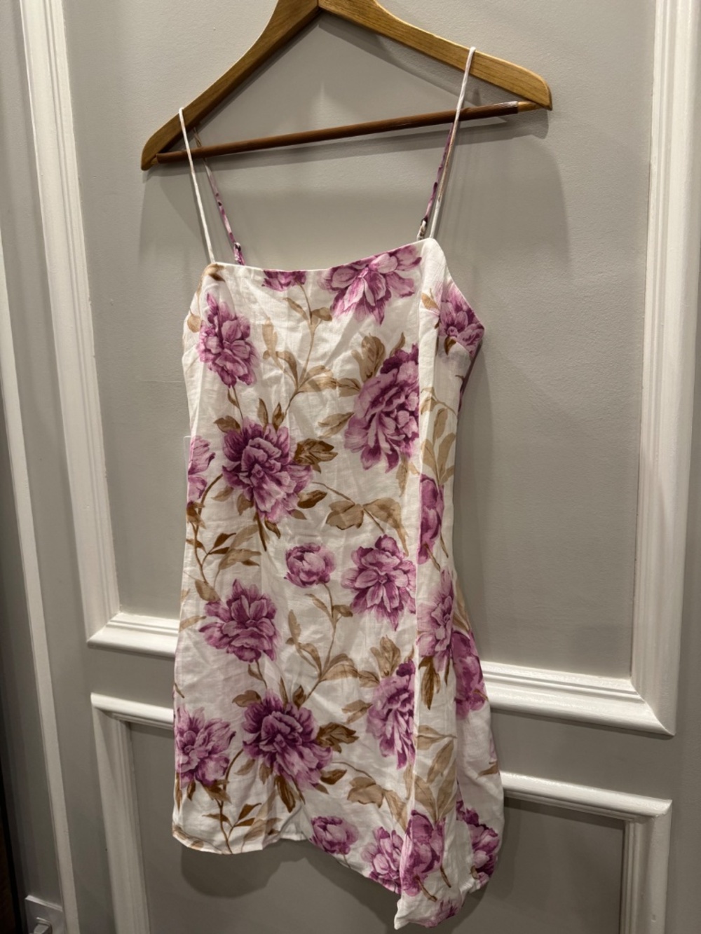 NWT Abercrombie Purple Pink Floral Linen Cami Mini Dress XS - Picture 2 of 6